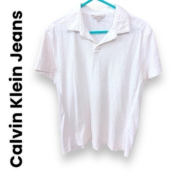 Calvin Klein Jeans Other - Calvin Klein Jeans Men’s 100%Cotton polo Tshirt, white, short sleeve, size L